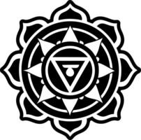 Herb chakra icon in glyph style vector