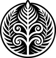 A filled style icon of maori fern symbol vector