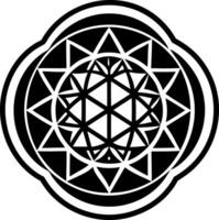 A solid style icon of sacred geometry symbol vector