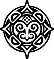 Maori culture symbol icon in solid style vector
