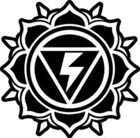 A solid style icon of manipura symbol vector