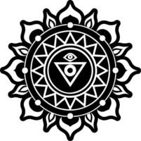 Sacred chakra icon in glyph style vector