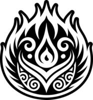 A solid style icon of maori fire symbol vector