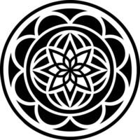 A solid style icon of mandala symbol vector