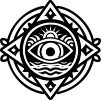 A glyph style icon of mystical gaze symbol vector