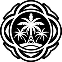 A solid style icon of island symbol vector