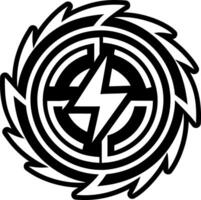 Spiral energy symbol icon in solid style vector
