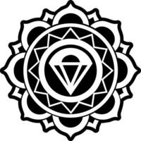 Solid style icon of universe chakra symbol vector