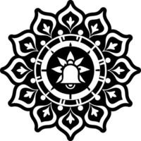 Meditation bell icon in filled style vector
