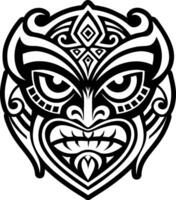 Tiki tattoo symbol icon in solid style vector