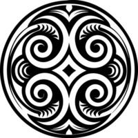 A glyph style icon of maori koru symbol vector