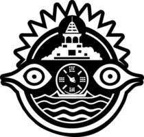 A solid style icon of maori ornamentation symbol vector