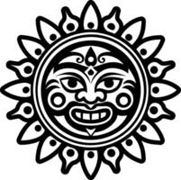 Sun symbol icon in filled style vector
