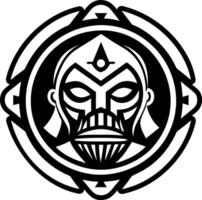 A glyph style icon of maori leader symbol vector