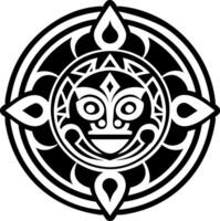 A filled style icon of inga god symbol vector