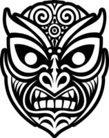 Polynesian mask symbol icon in solid style vector