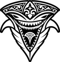 A glyph style icon of shark tooth symbol vector