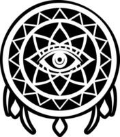 A filled style icon of dream catcher vector