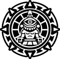 A filled style icon of stone calendar symbol vector