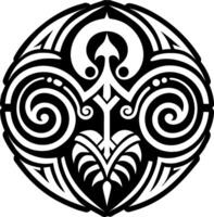 Polynesian art symbol icon in solid style vector