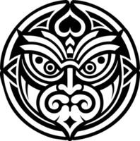A solid style icon of polynesian tiki symbol vector