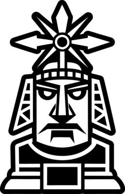 Maori idol icon in glyph style