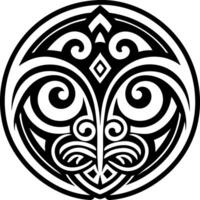 Maori tattoo icon in glyph style vector