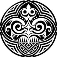 A solid style icon of maori motif vector