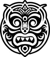Tiki face symbol icon in solid style vector