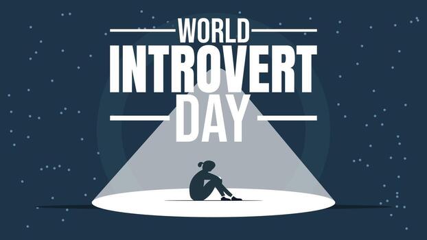 World introvert day background celebrated on january 2nd. vector