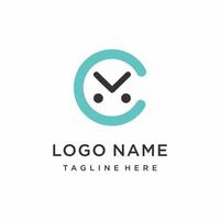 Minimalist abstract letter C or M, Technology Application and Marketing Logo Design Inspiration vector