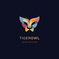 Abstract tiger and owl head logo design eps 10 vector