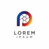 Photography Logo Design Inspiration, Letter P and Shutter vector