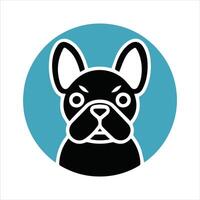 Elegant arafed dog in a round frame on light background vector