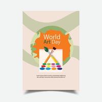 World Art Day Vertical Poster Background Illustration vector