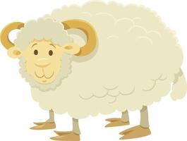funny ram farm animal character vector