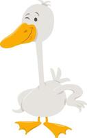 funny white cartoon goose farm animal character vector