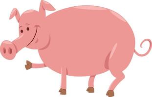 funny cartoon pig farm animal character vector