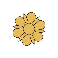 Cute flower yellow color isolated icon vector