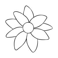 Simple fancy flower, outline illustration design vector