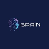 Futuristic Artificial Intelligence Brain Logo Design vector