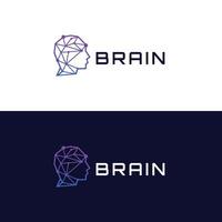 Brain Blockchain Technology Logo Design Template vector
