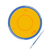 Korean Dalgona sugar toffees, sweets with sign circle. Flat illustration vector