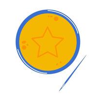 Korean Dalgona sugar toffees, sweets with sign star. Flat illustration. vector