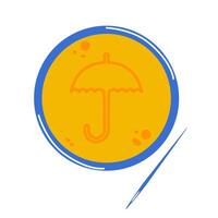 Korean Dalgona sugar toffees, sweets with sign umbrella. Flat illustration vector