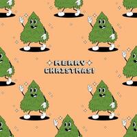 Christmas pattern with christmas tree groovy. Pattern in swatches. For fabric, wrapping paper and other decoration. vector