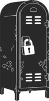 Vintage Metal Locker with Lock Symbolizing Security and Protection Illustration vector