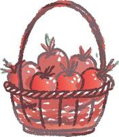 Vibrant Tomato Basket Illustration for Farmers Market and Food Themes vector