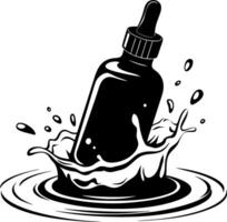 Illustration of Dropping Liquid Bottle in Water Splash Symbolizing Freshness and Purity vector