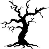 Spooky Twisted Bare Tree Silhouette for Halloween and Nature Themes vector